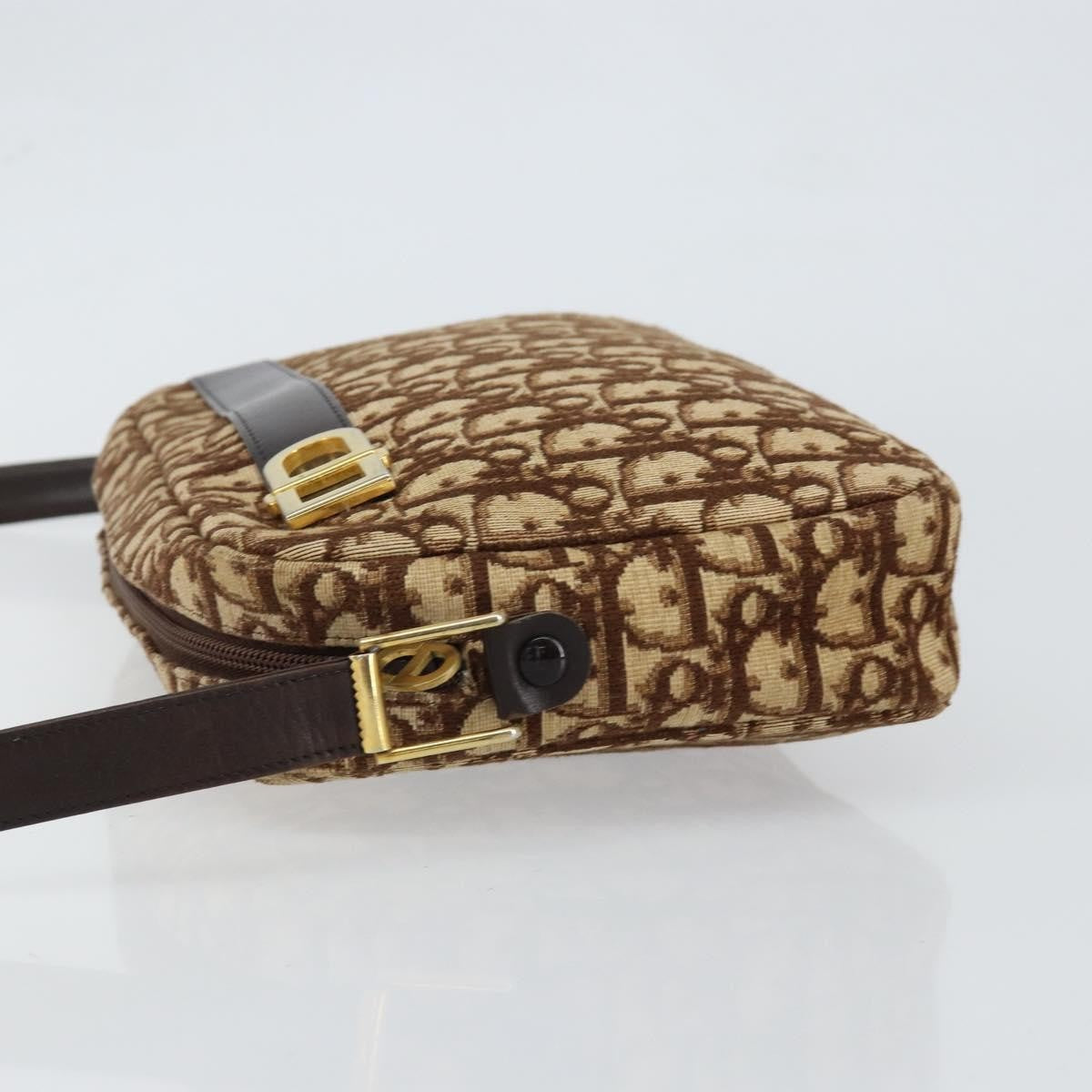 Christian Dior Trotter Crossbody Bag Diorissimo Coated Canvas Brown Canvas Shoulder Bag Bag  