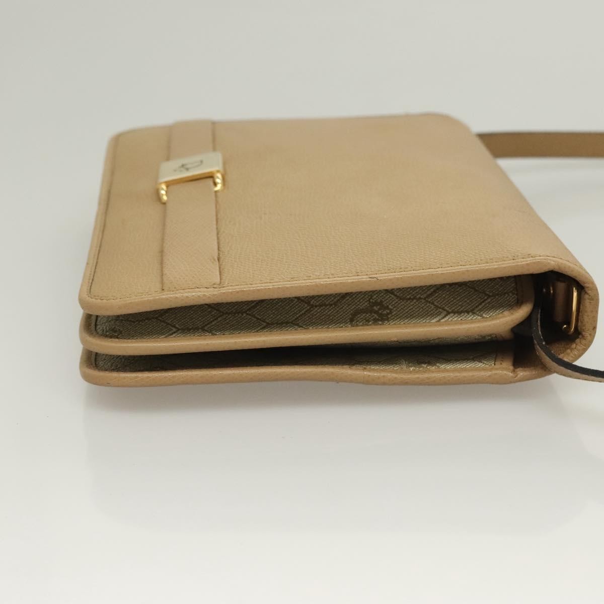 Christian Dior Honeycomb Shoulder Bag Leather Beige Leather Shoulder Bag Bag  