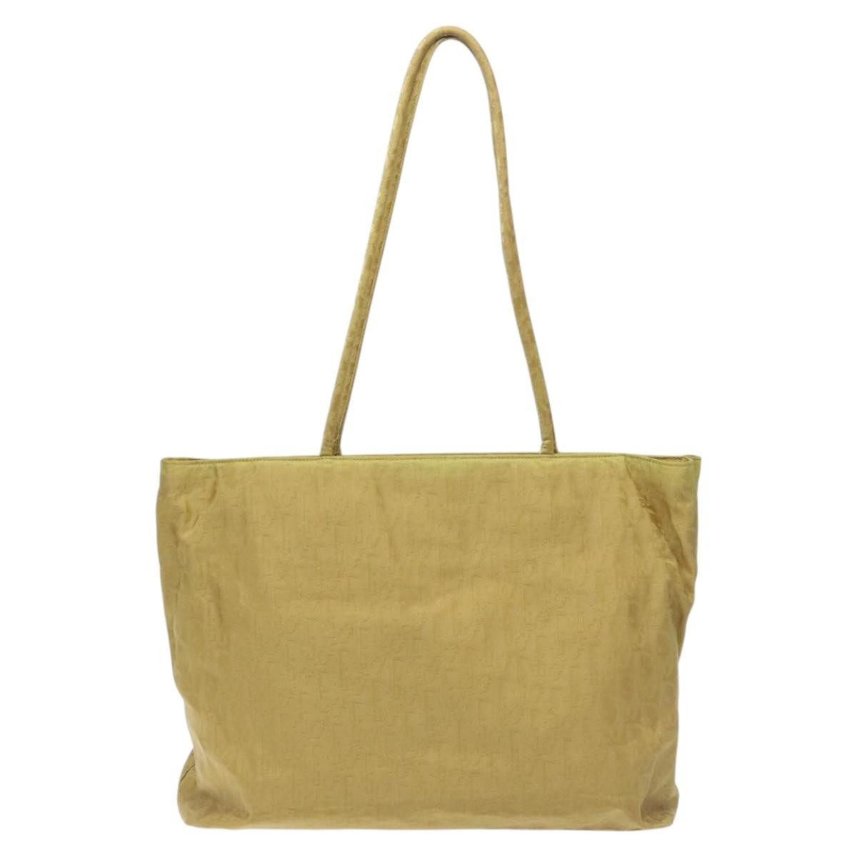 Christian Dior Trotter Open Tote Diorissimo Canvas Yellow Canvas Tote Bag Bag  