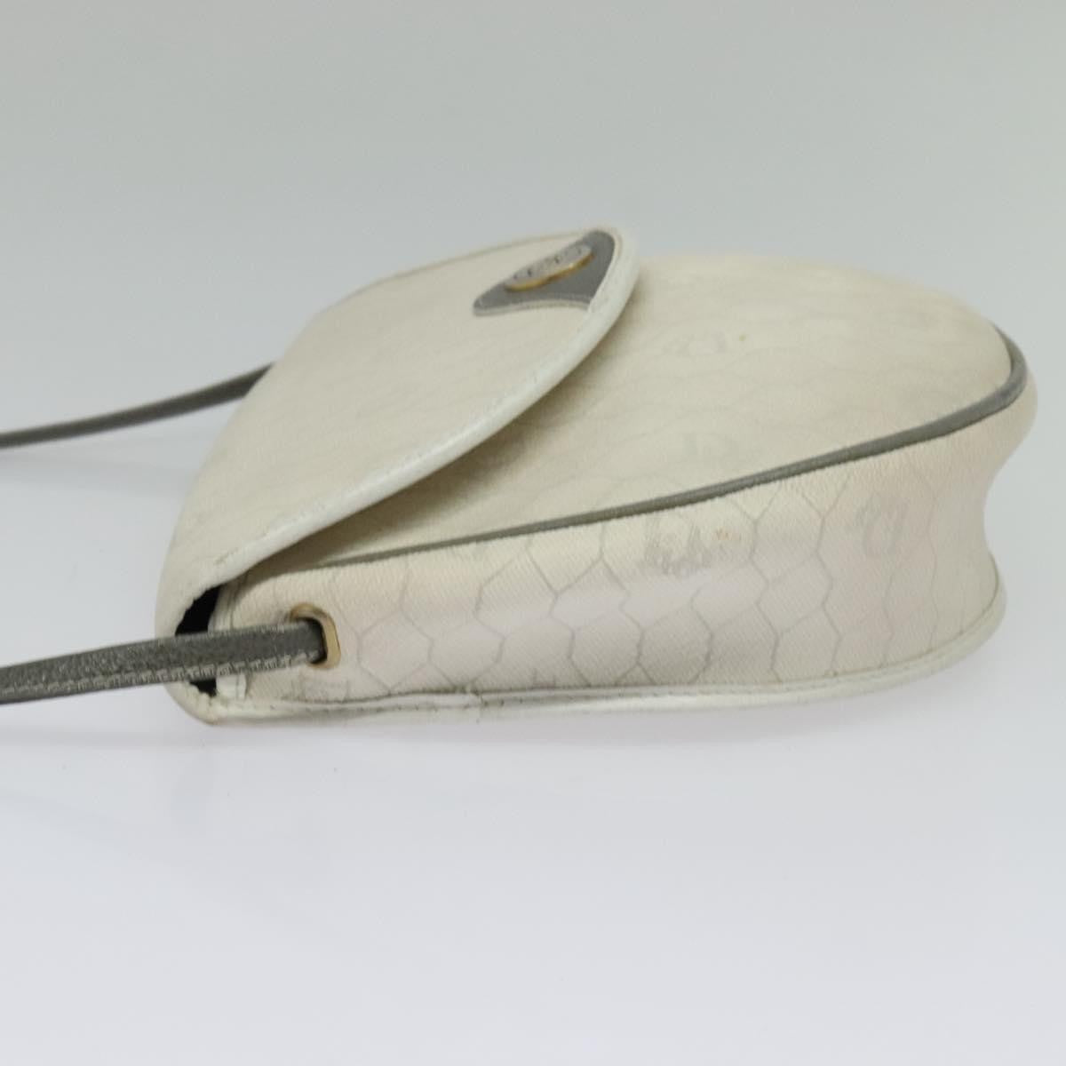 Christian Dior Honeycomb Shoulder Bag Canvas White Canvas Shoulder Bag Bag  
