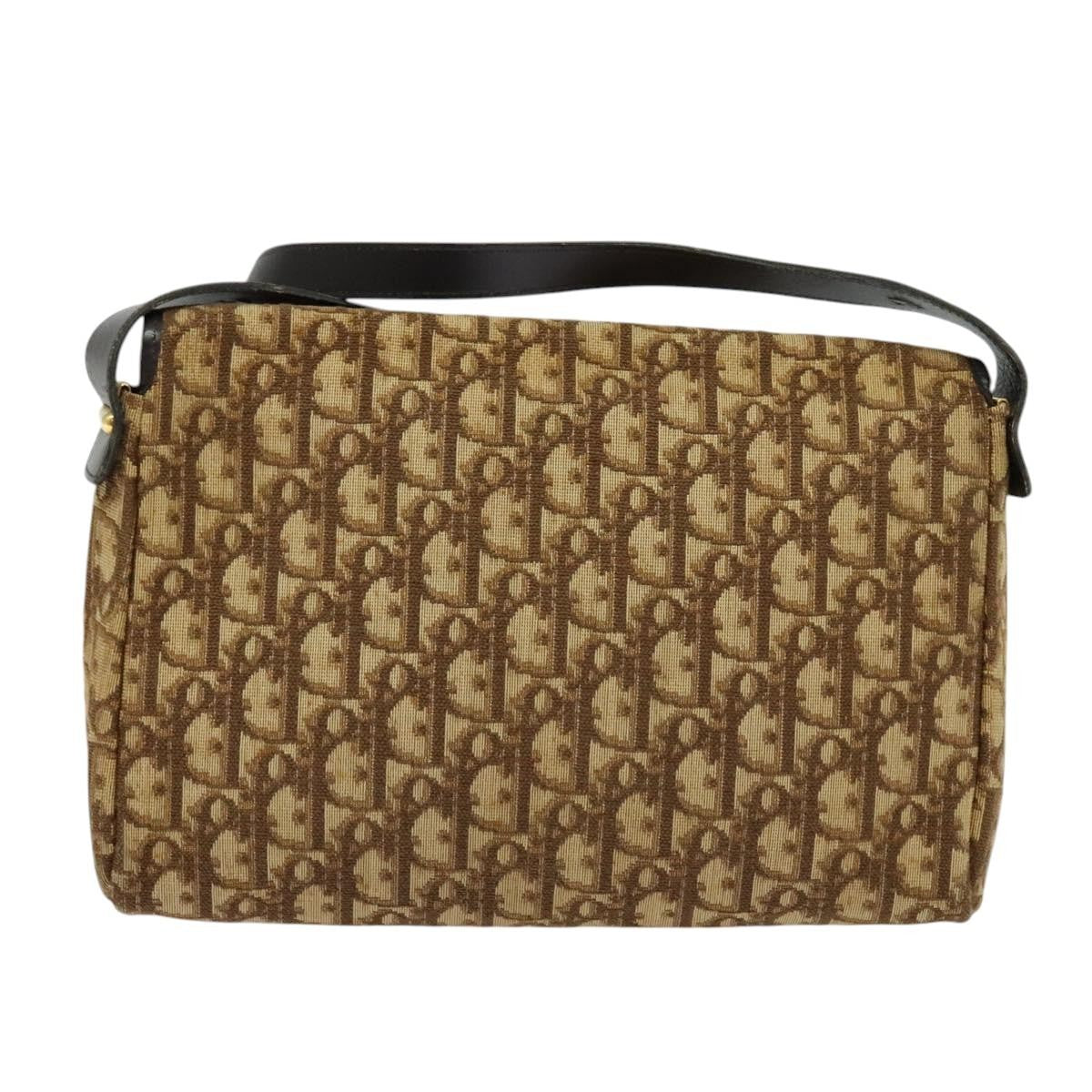 Christian Dior Trotter Flap Shoulder Bag Canvas Brown Canvas Bag  