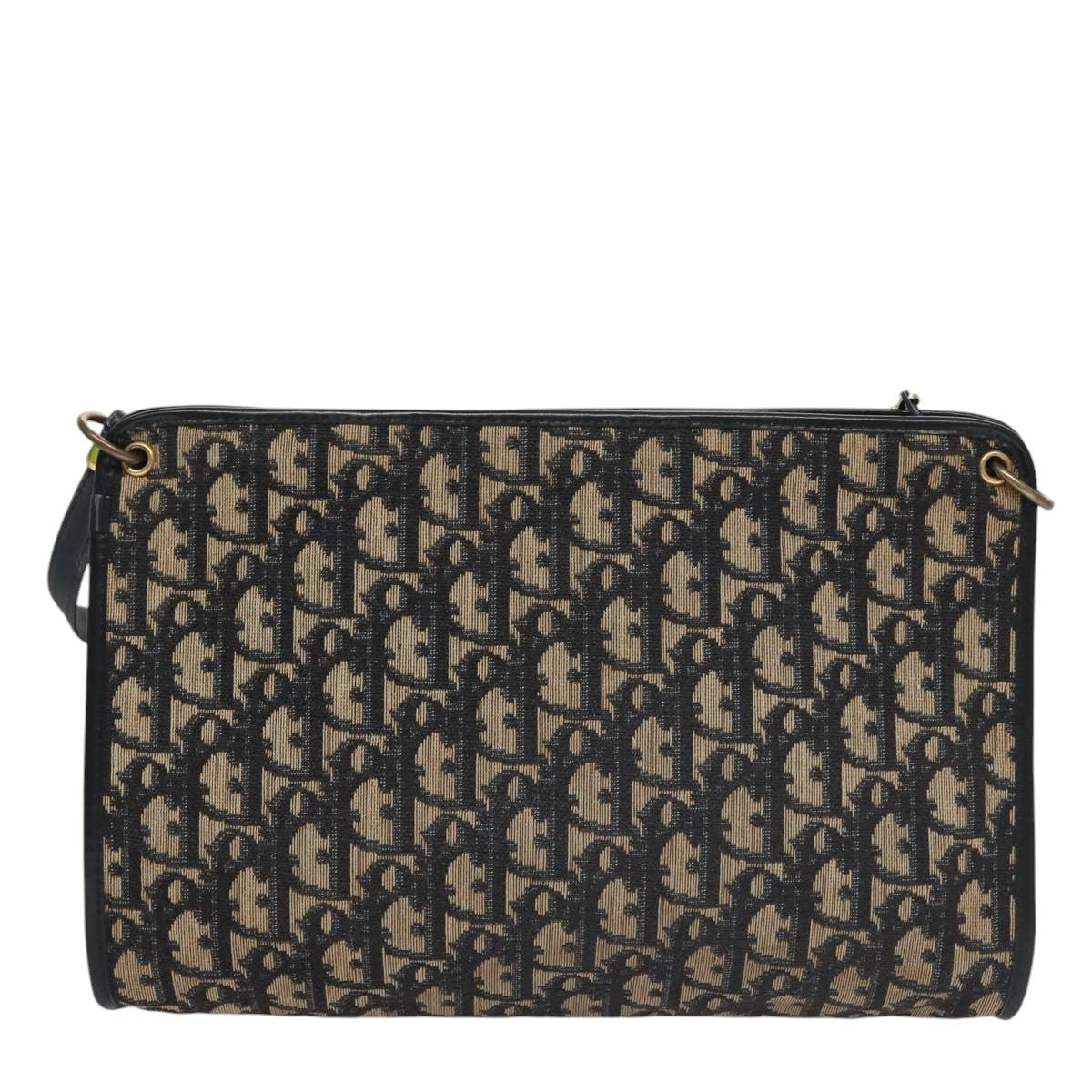 Christian Dior Trotter Shoulder Bag Canvas Navy Canvas Bag  