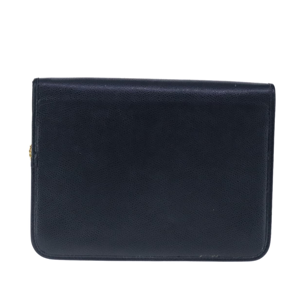 Christian Dior Cd Chain Flap Shoulder Bag Leather Navy Leather Shoulder Bag Bag  