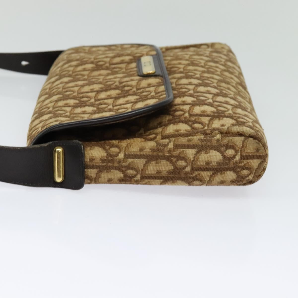 Christian Dior Trotter Flap Shoulder Bag Canvas Brown Canvas Bag  