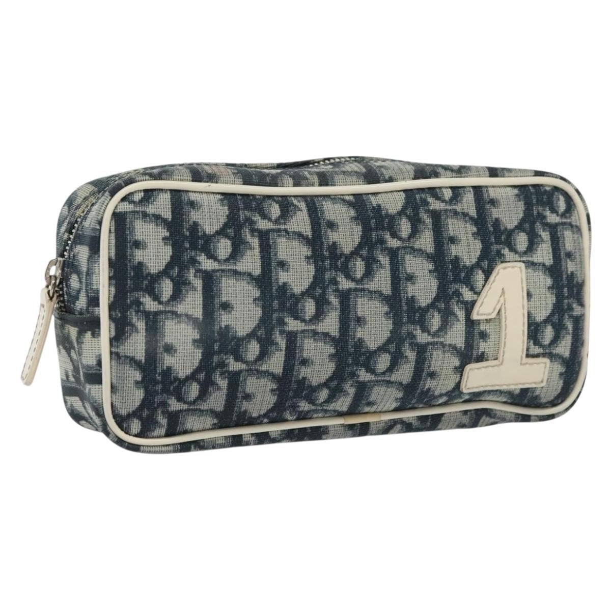 Christian Dior Trotter Pouch Diorissimo Canvas Navy Canvas Clutche & Pouche Bag  