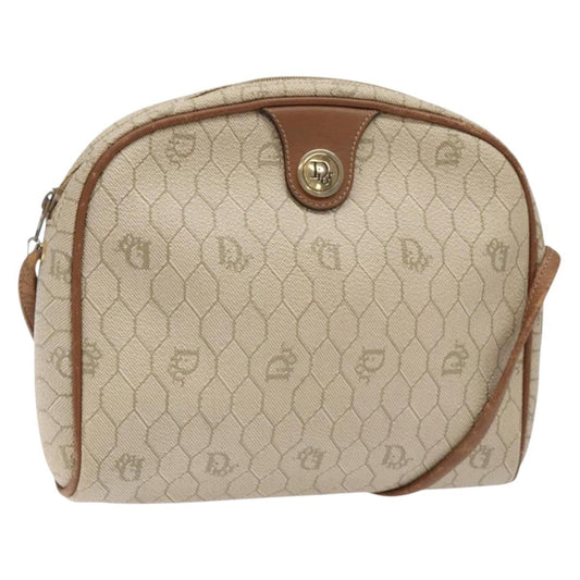 Christian Dior Honeycomb Shoulder Bag Canvas Beige Canvas Bag  