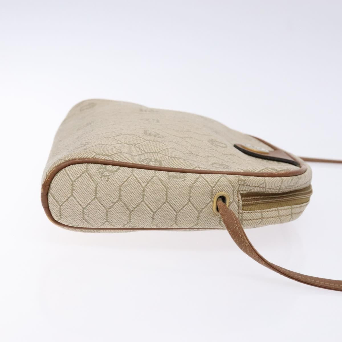 Christian Dior Honeycomb Shoulder Bag Canvas Beige Canvas Bag  