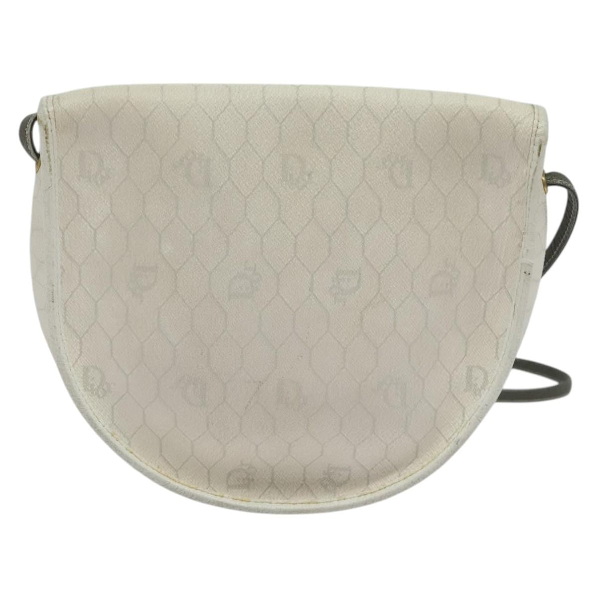 Christian Dior Honeycomb Shoulder Bag Canvas White Canvas Shoulder Bag Bag  