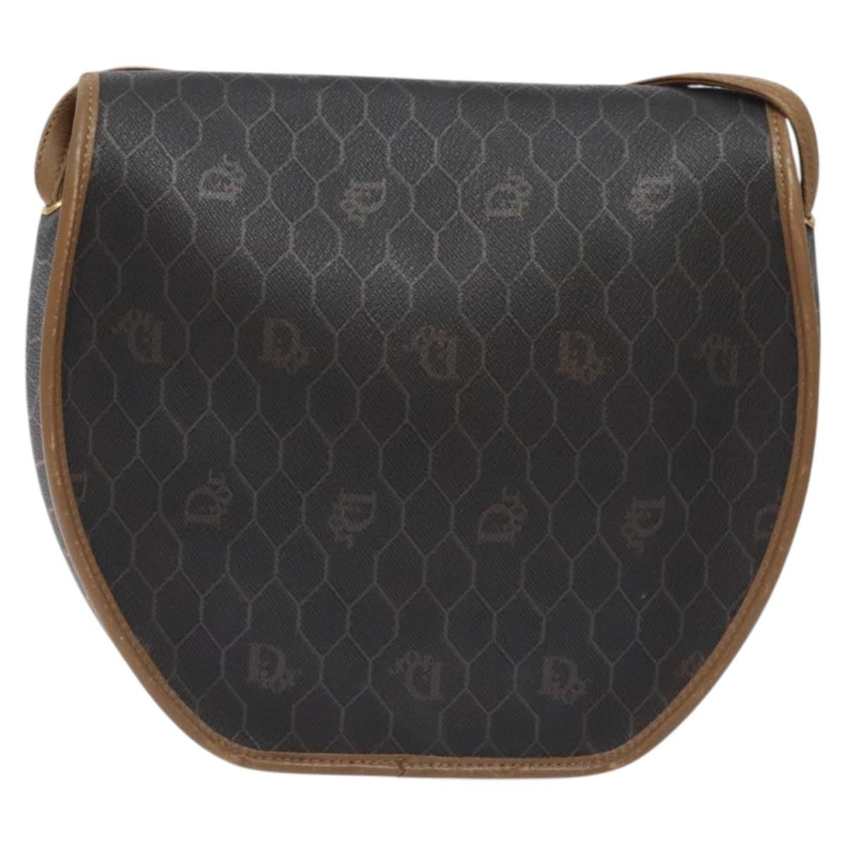 Christian Dior Honeycomb Shoulder Bag Canvas Black Canvas Bag  