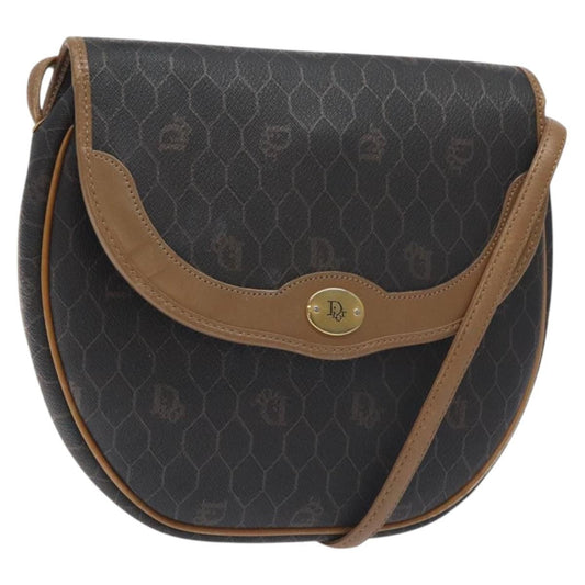 Christian Dior Honeycomb Shoulder Bag Canvas Black Canvas Bag  