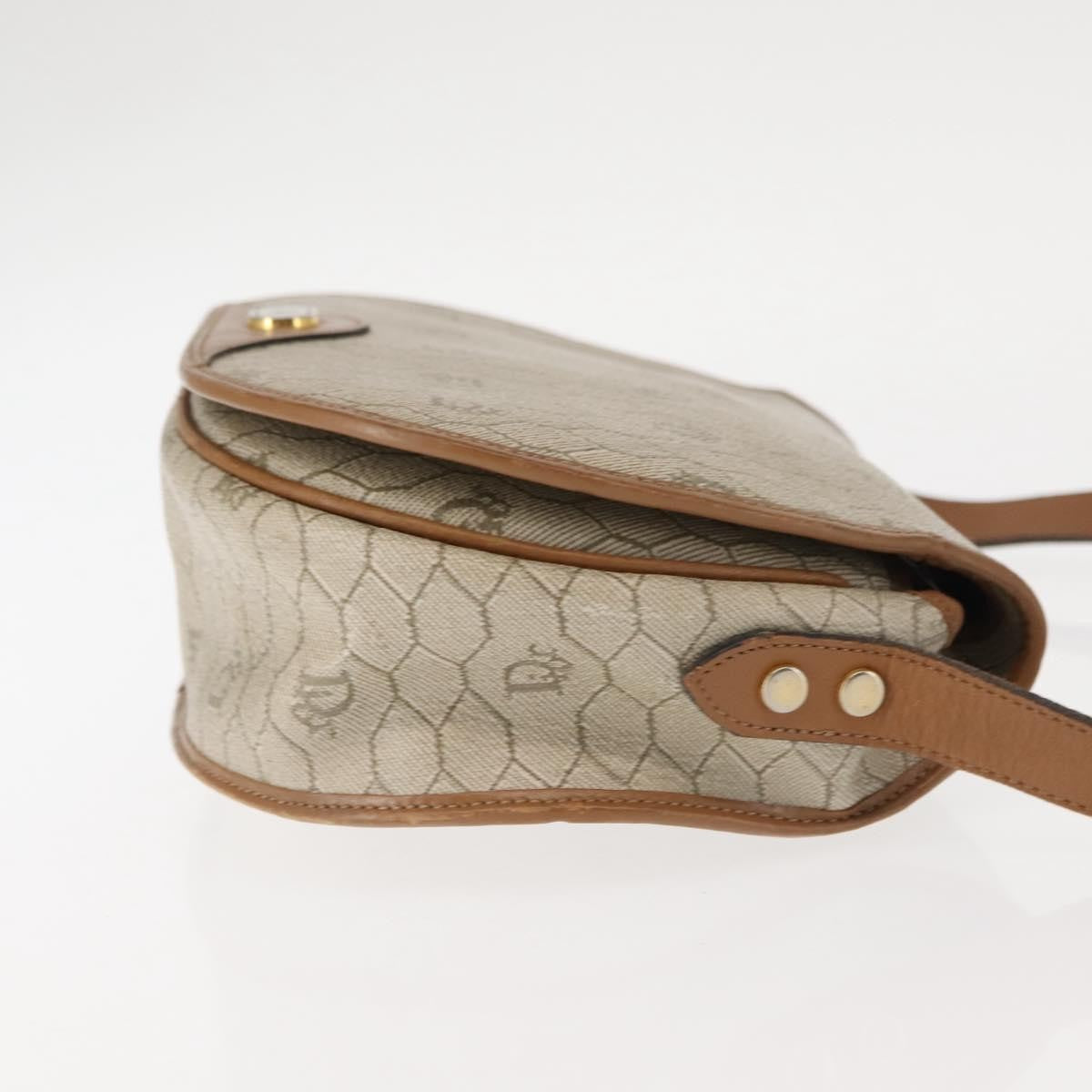 Christian Dior Honeycomb Flap Crossbody Bag Coated Canvas Beige Canvas Bag  