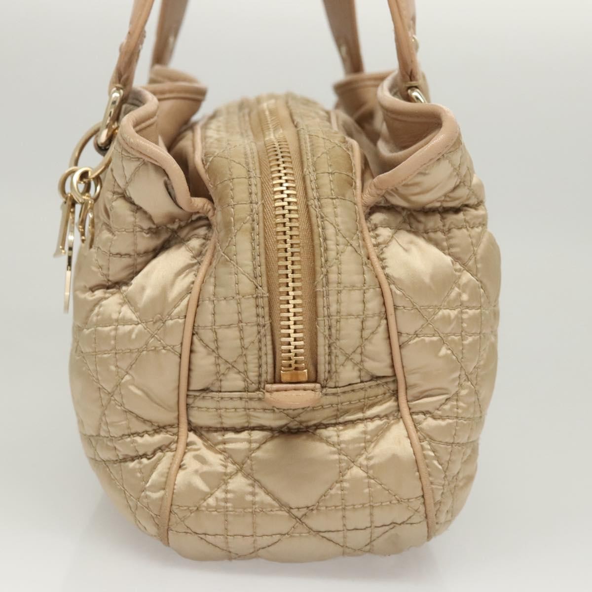 Christian Dior Charming Tote Cannage Quilt Nylon Beige Nylon Bag  