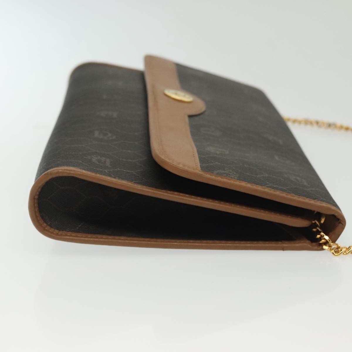 Christian Dior Honeycomb Chain Canvas Black Canvas Bag  