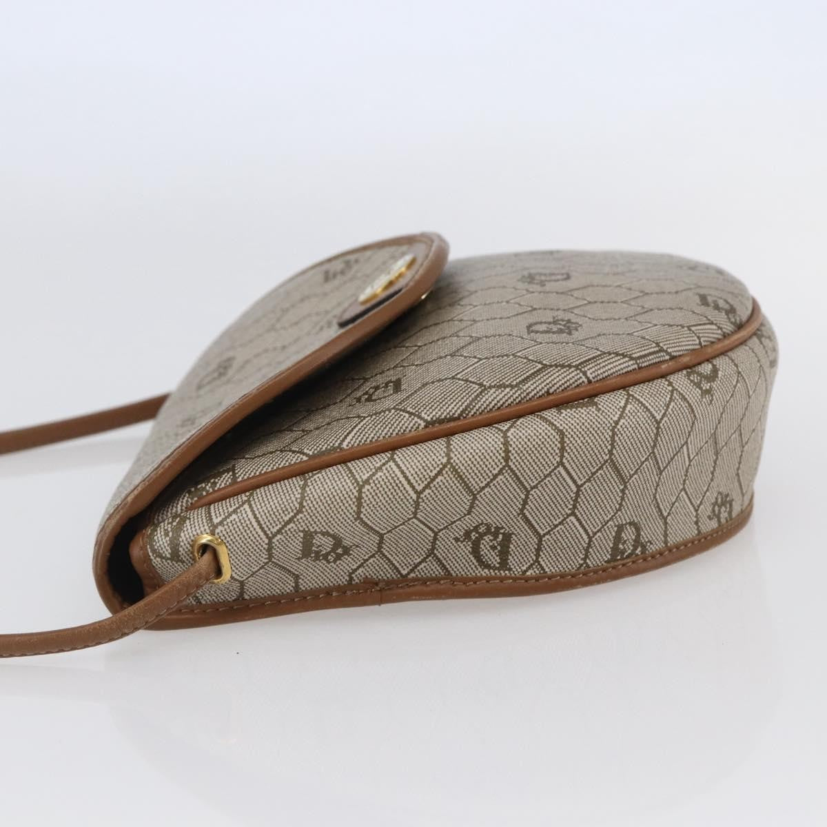 Christian Dior Honeycomb Flap Crossbody Bag Coated Canvas Beige Canvas Shoulder Bag Bag  