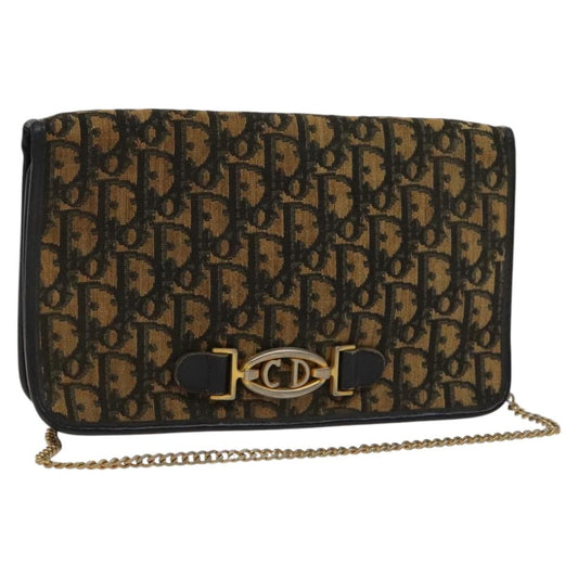 Christian Dior Trotter Shoulder Bag Canvas Brown Canvas Bag  
