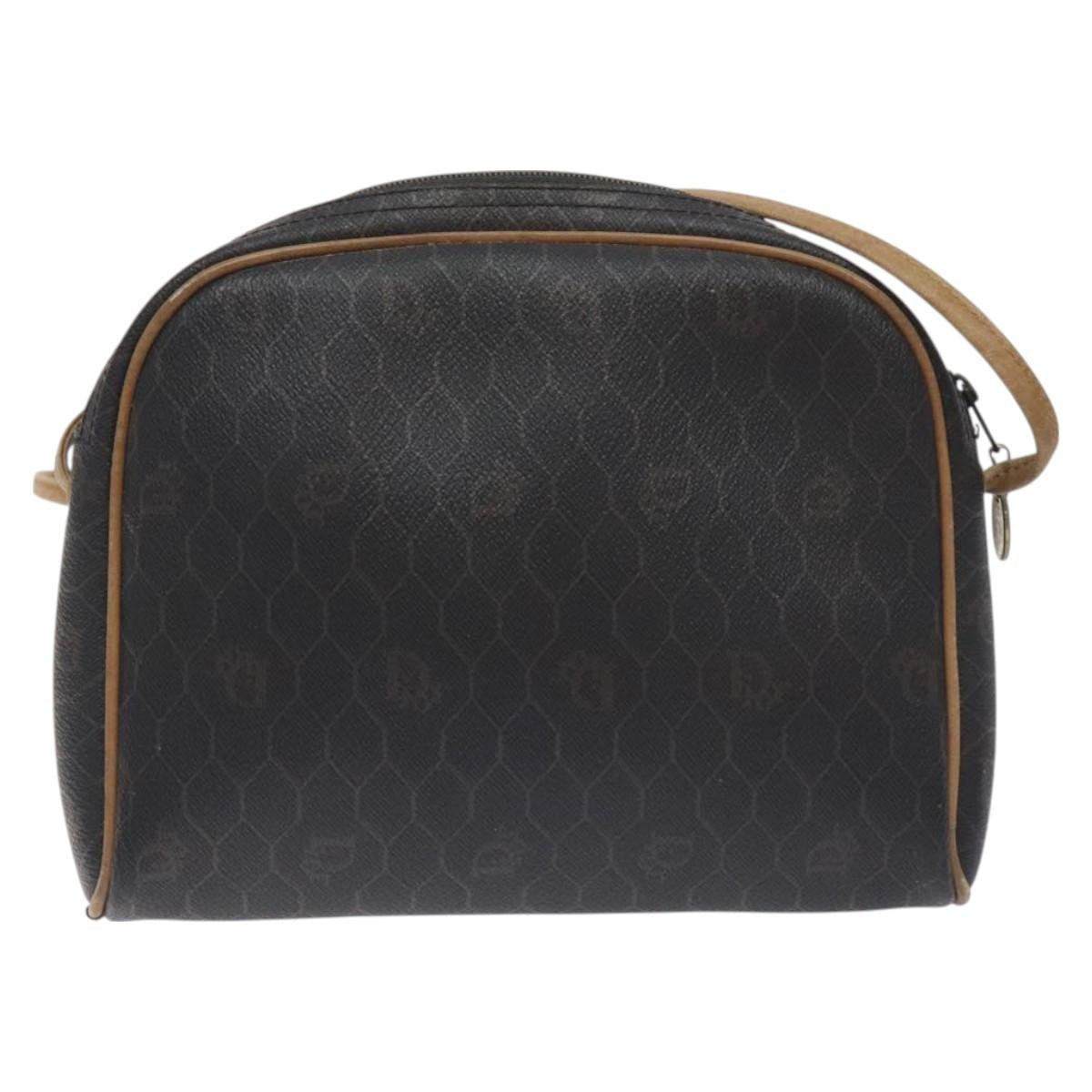 Christian Dior Honeycomb Shoulder Bag Canvas Black Canvas Bag  