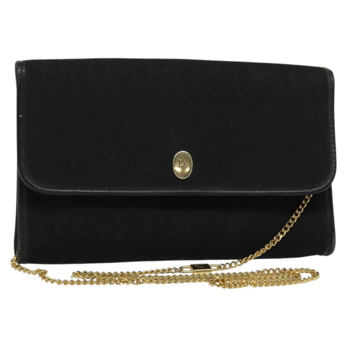 Christian Dior Trotter Flap Crossbody Bag Canvas Black Canvas Shoulder Bag Bag  
