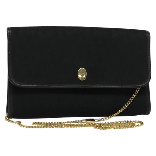 Christian Dior Trotter Flap Crossbody Bag Canvas Black Canvas Shoulder Bag Bag  