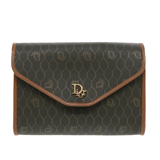 Christian Dior Honeycomb Chain Canvas Khaki Canvas Shoulder Bag Bag  