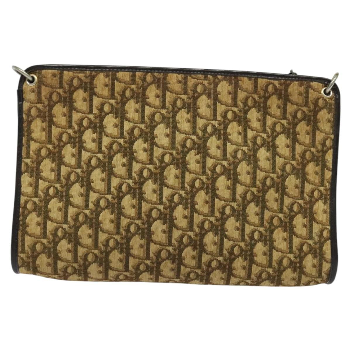 Christian Dior Trotter Shoulder Bag Canvas Brown Canvas Bag  