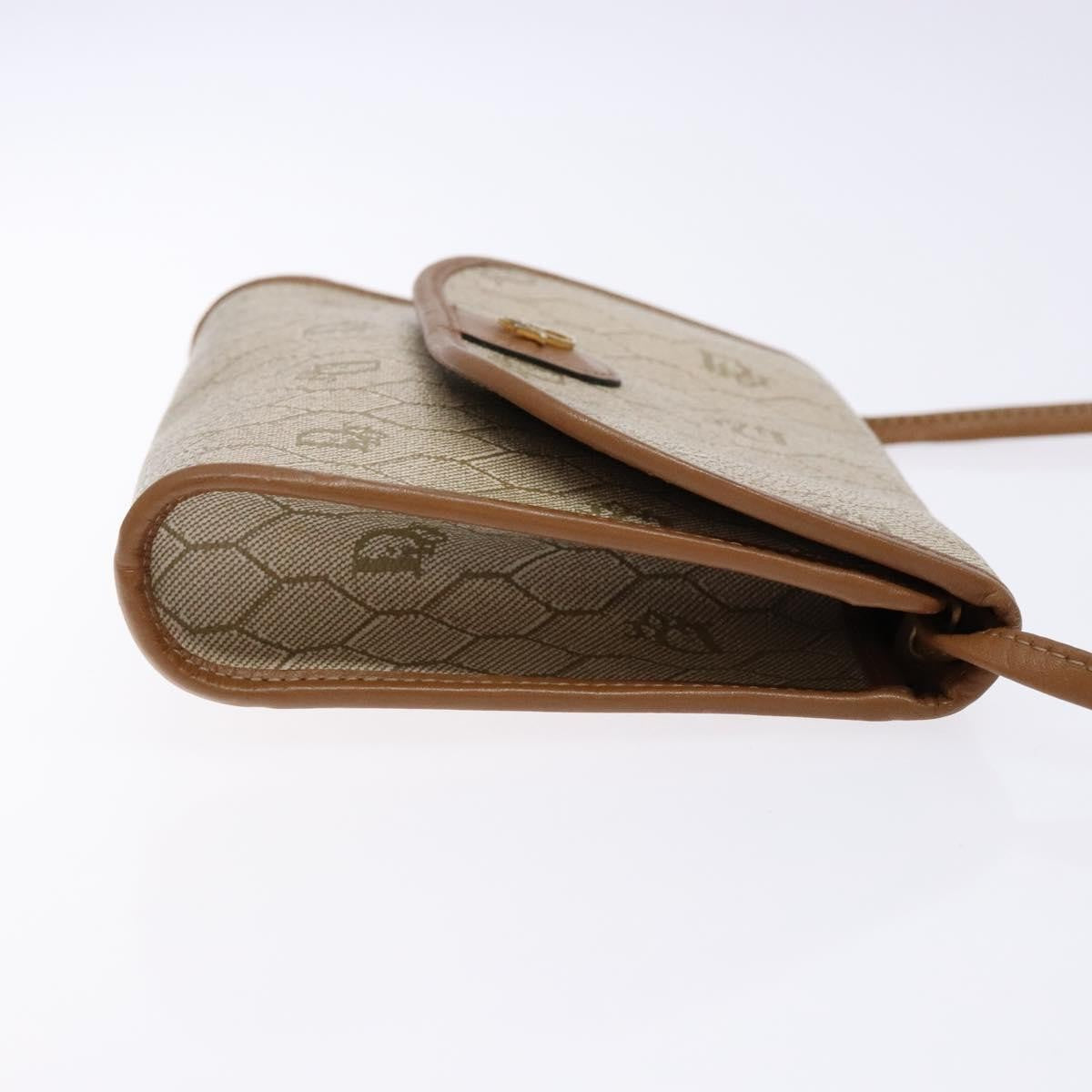 Christian Dior Honeycomb Flap Crossbody Bag Coated Canvas Beige Pvc Bag  