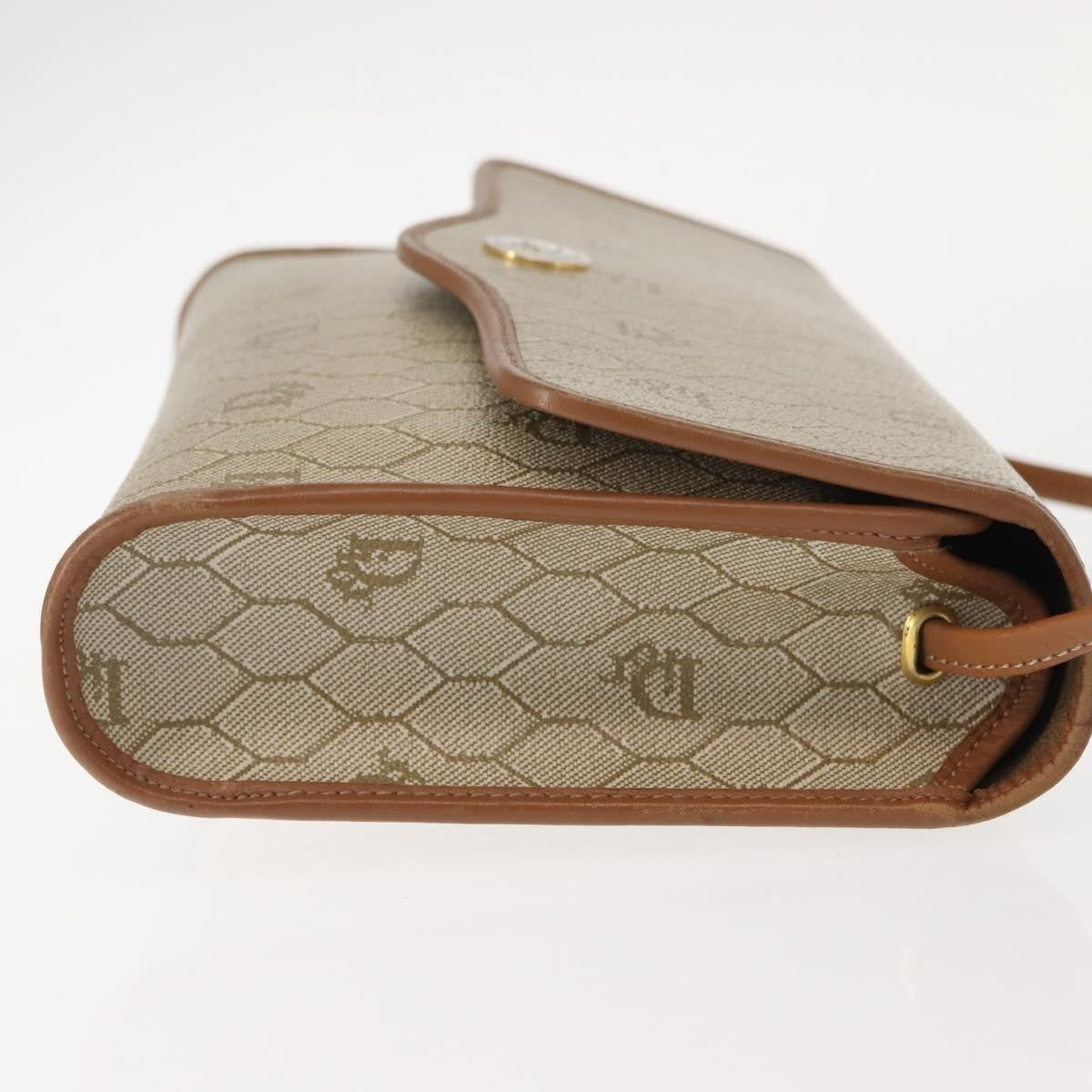 Christian Dior Honeycomb Flap Crossbody Bag Canvas And Leather Beige Canvas Shoulder Bag Bag  