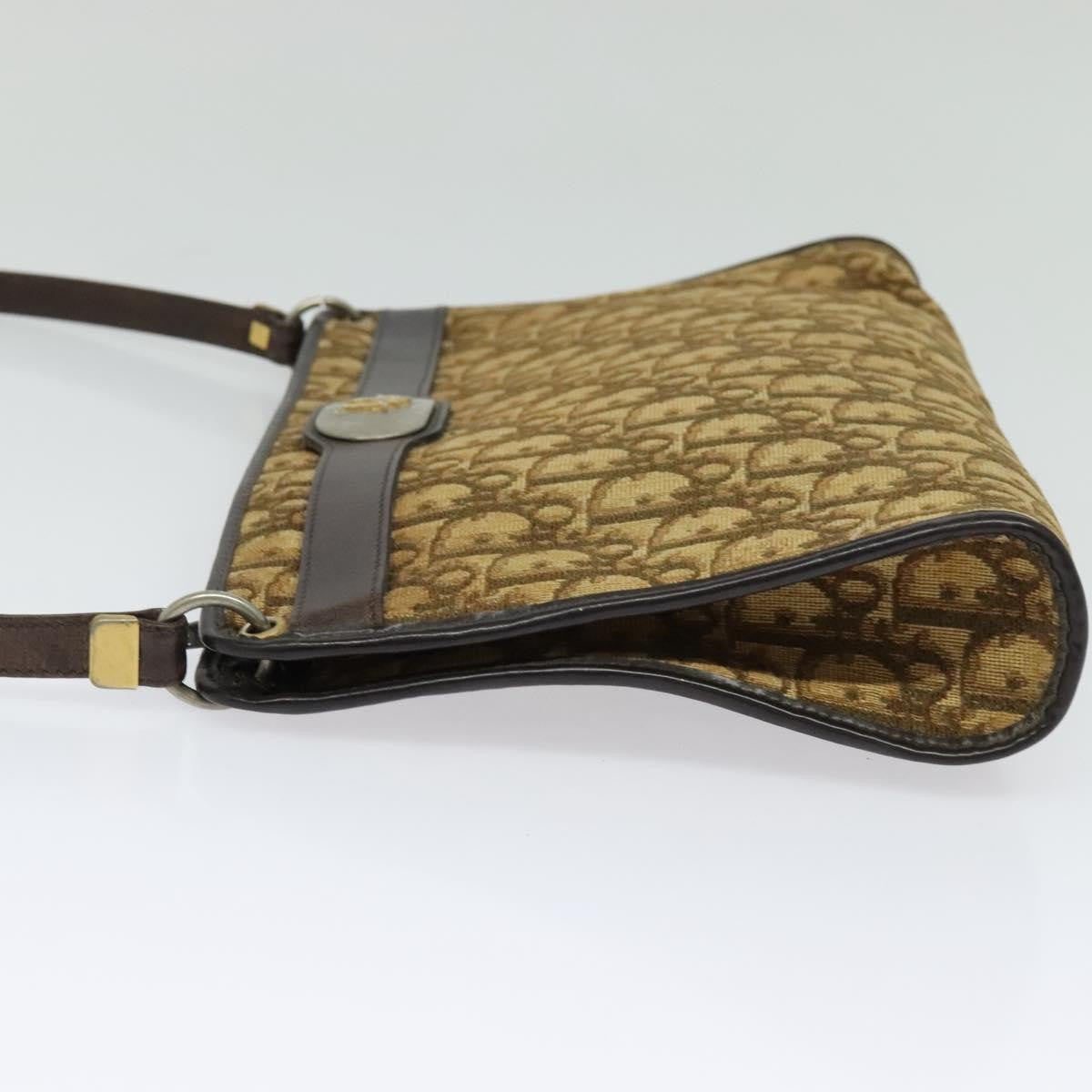 Christian Dior Trotter Shoulder Bag Canvas Brown Canvas Bag  