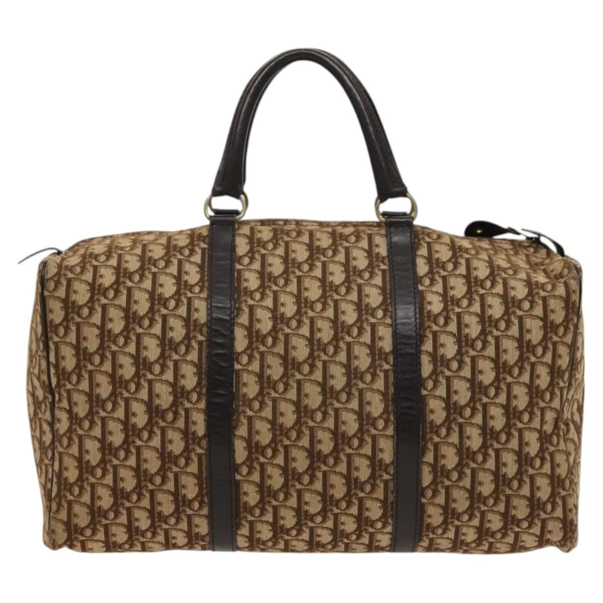 Christian Dior Trotter Boston Bag Diorissimo Canvas Brown Canvas Bag  
