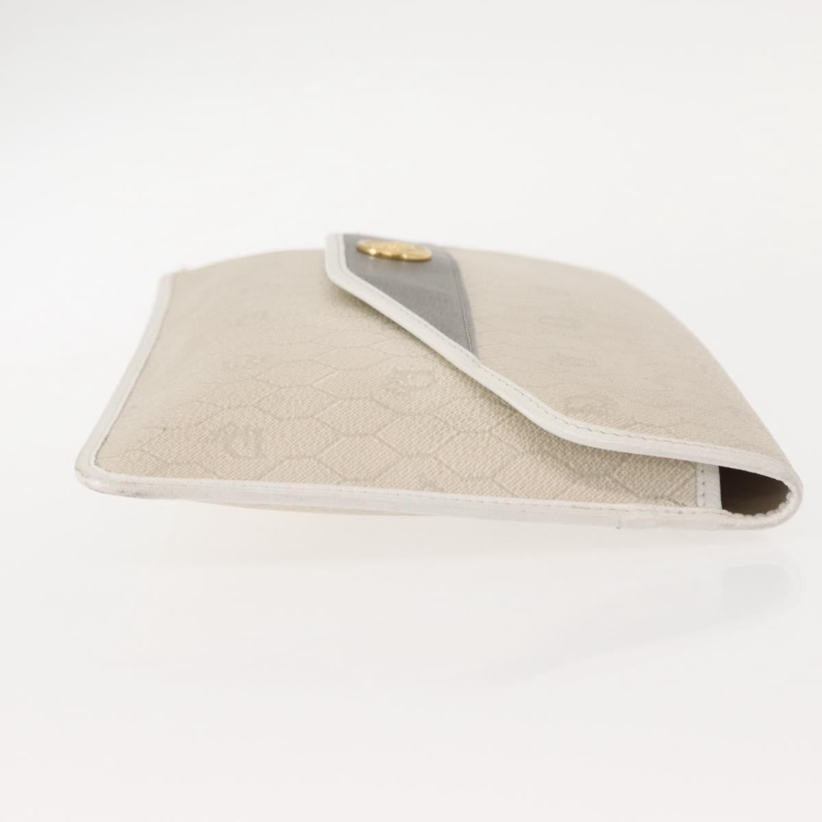 Christian Dior Honeycomb Clutch Canvas White Canvas Clutche & Pouche Bag  