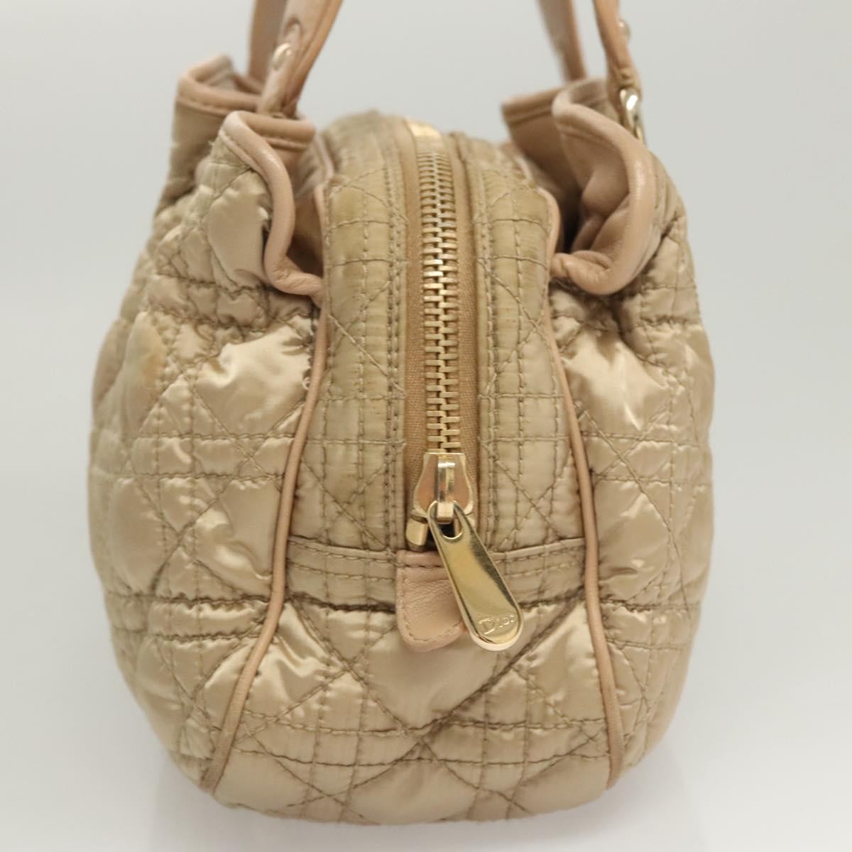Christian Dior Charming Tote Cannage Quilt Nylon Beige Nylon Bag  