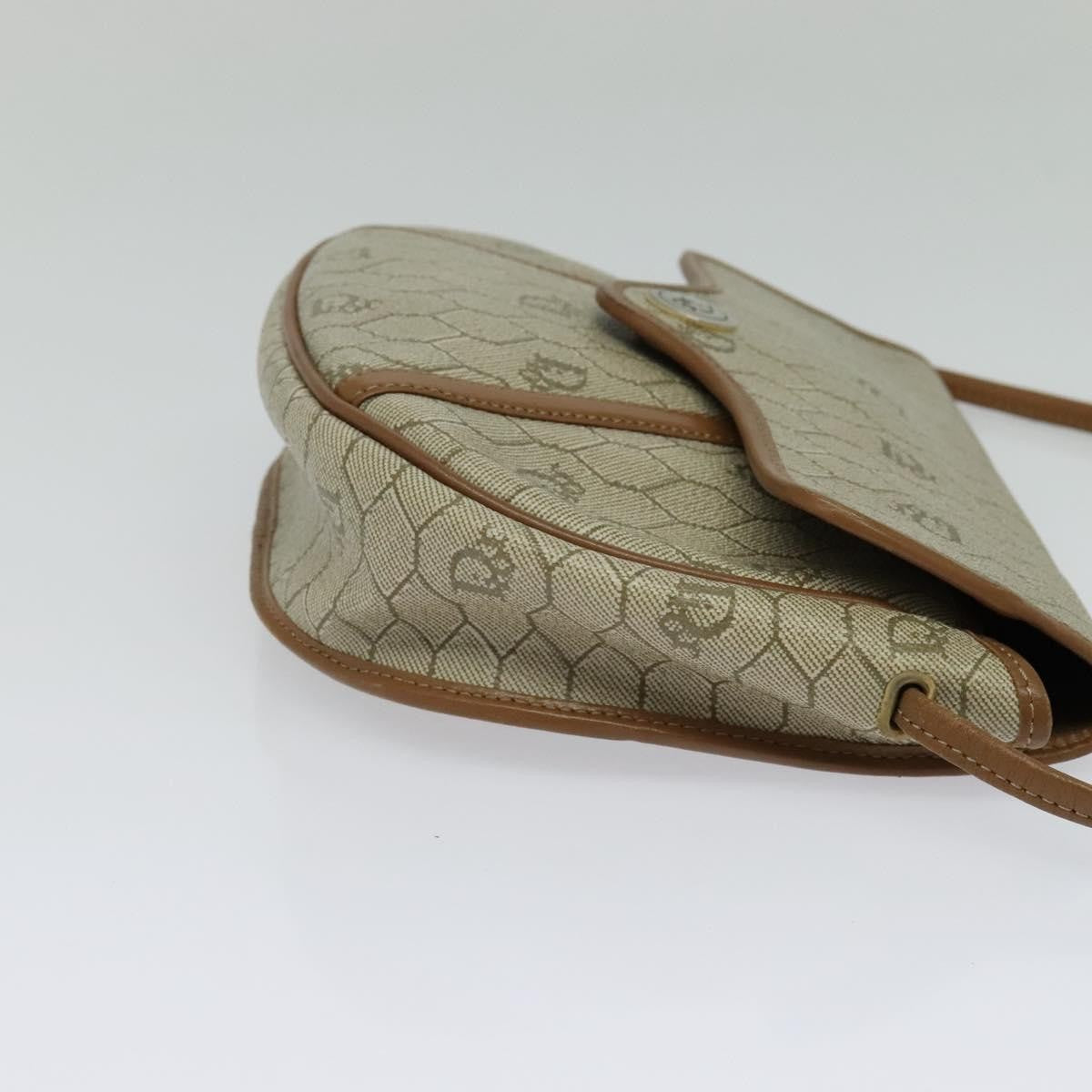 Christian Dior Honeycomb Shoulder Bag Canvas Beige Canvas Bag  