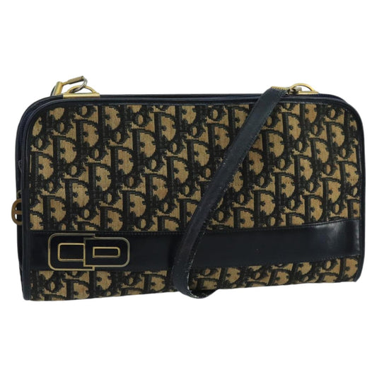 Christian Dior Trotter Crossbody Bag Diorissimo Coated Canvas Navy Canvas Shoulder Bag Bag  