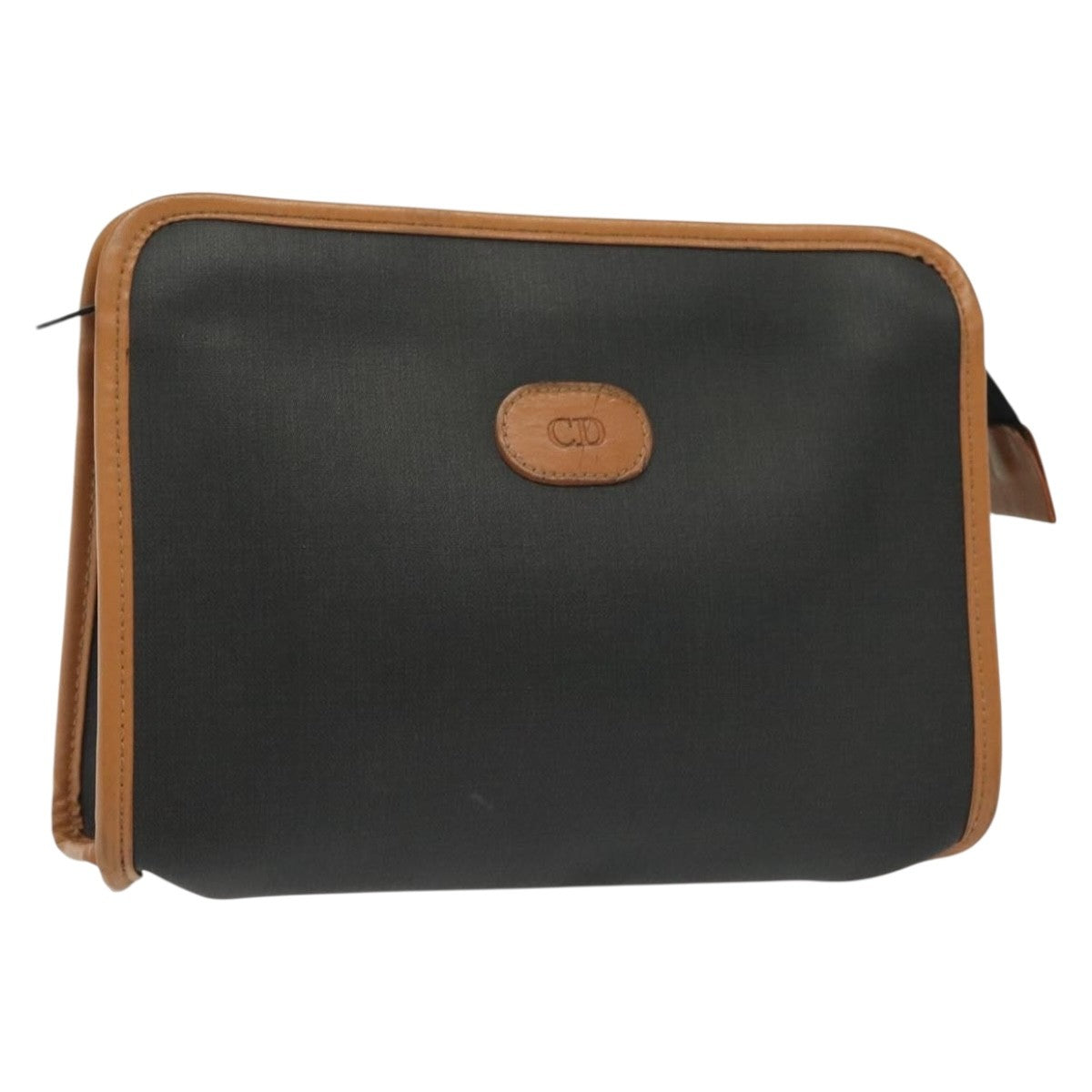 Christian Dior Homme Zip Around Pouch Leather Black Pvc Clutche & Pouche Bag  