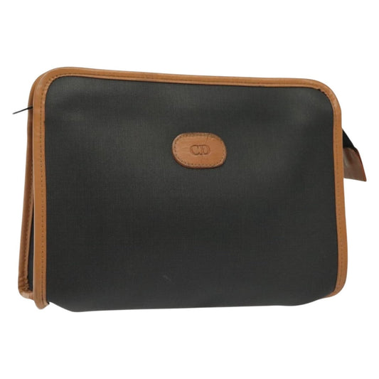 Christian Dior Homme Zip Around Pouch Leather Black Pvc Clutche & Pouche Bag  