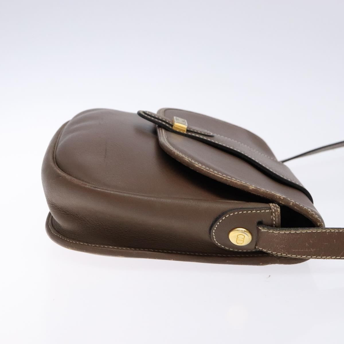 Christian Dior Cd Flap Shoulder Bag Leather Brown Leather Shoulder Bag Bag  