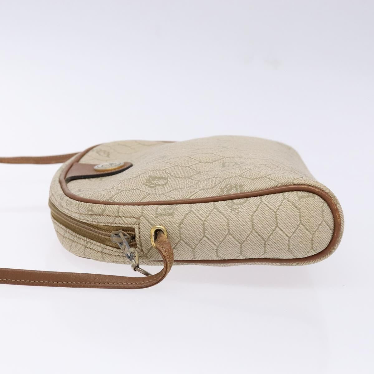Christian Dior Honeycomb Shoulder Bag Canvas Beige Canvas Bag  