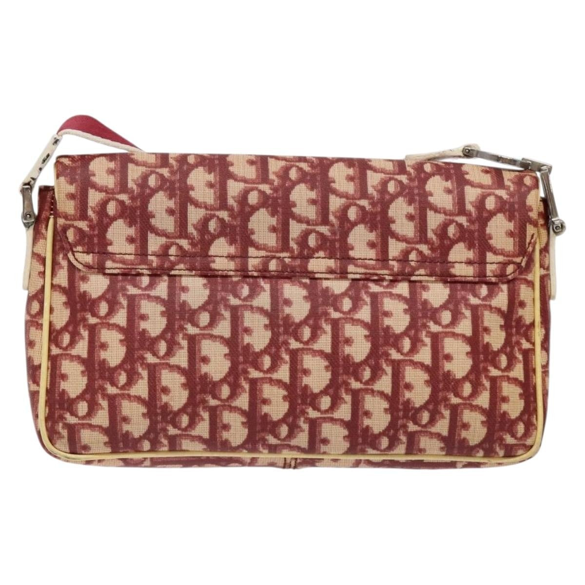 Christian Dior Flap Crossbody Bag Canvas Red Canvas Shoulder Bag Bag  
