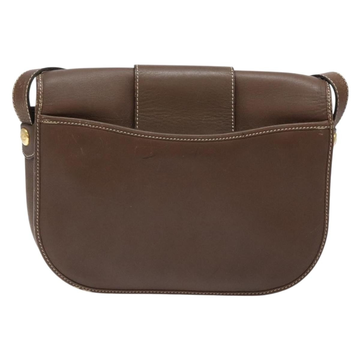Christian Dior Cd Flap Shoulder Bag Leather Brown Leather Shoulder Bag Bag  