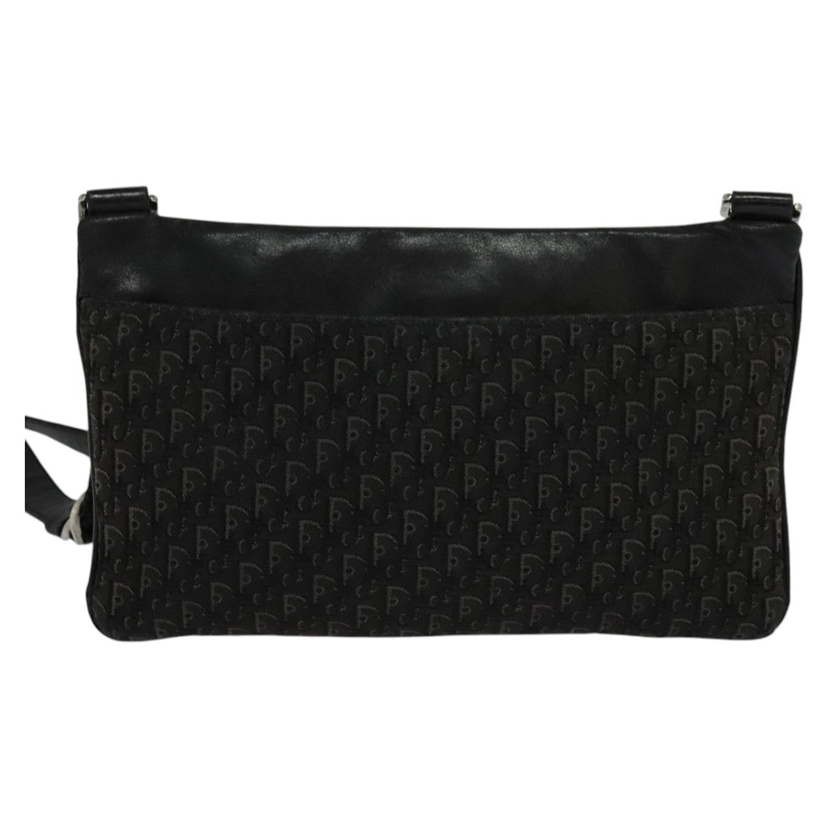 Christian Dior Trotter Shoulder Bag Canvas Black Canvas Shoulder Bag Bag  