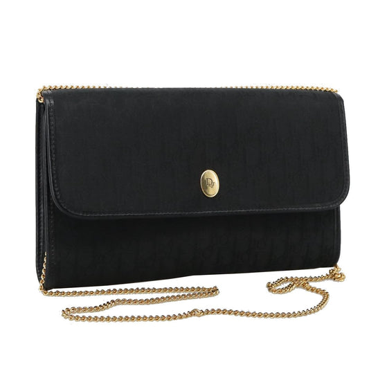 Christian Dior Trotter Crossbody Bag Canvas Black Canvas Shoulder Bag Bag  