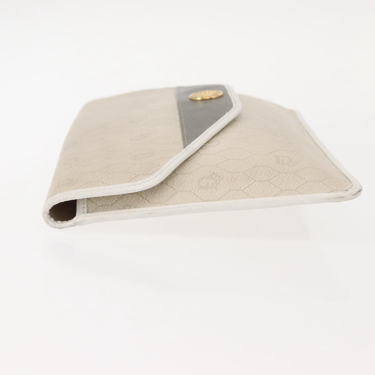 Christian Dior Honeycomb Clutch Canvas White Canvas Clutche & Pouche Bag  