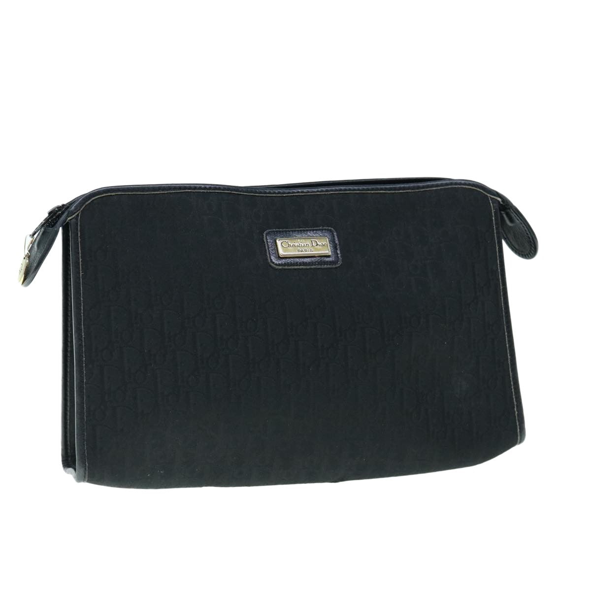 Christian Dior Trotter Pouch Diorissimo Canvas Black Canvas Clutche & Pouche Bag  