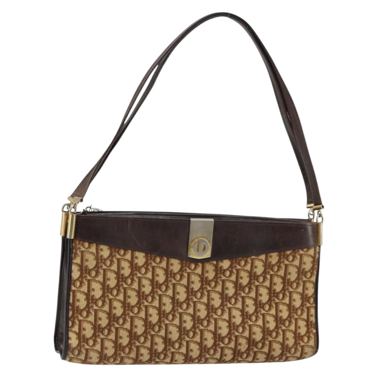 Christian Dior Trotter Shoulder Bag Canvas Brown Canvas Shoulder Bag Bag  