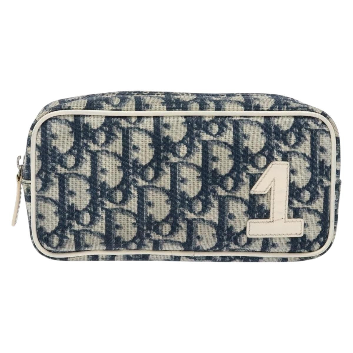 Christian Dior Trotter Pouch Diorissimo Canvas Navy Canvas Clutche & Pouche Bag  