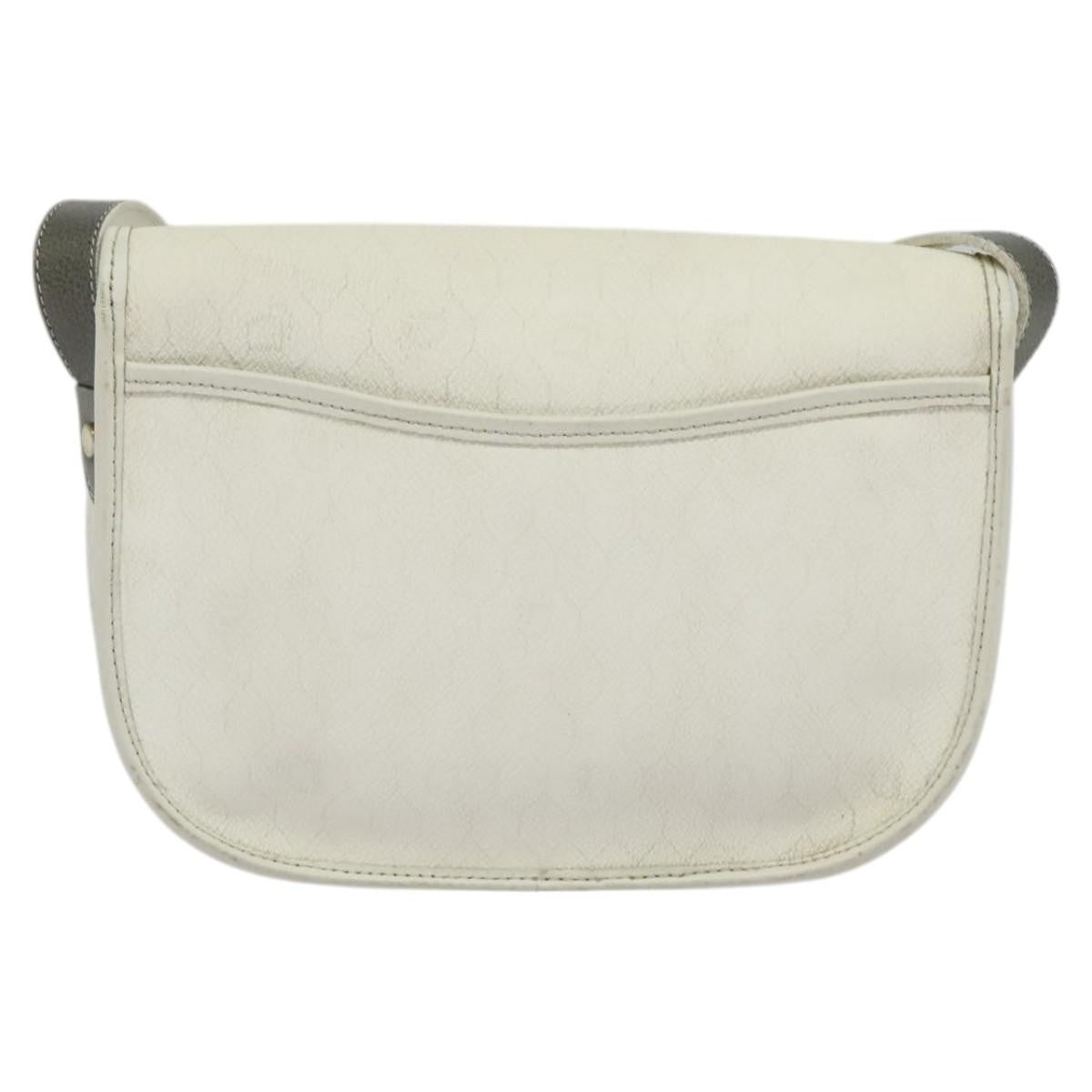 Christian Dior Honeycomb Flap Crossbody Bag Coated Canvas White Canvas Bag  