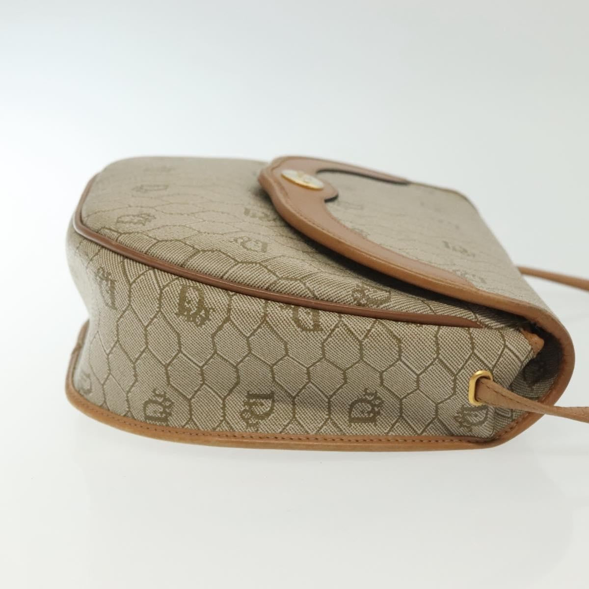 Christian Dior Honeycomb Shoulder Bag Canvas Beige Canvas Bag  