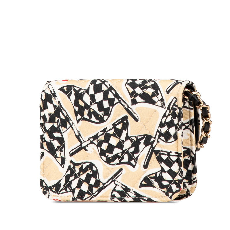 Chanel Matelasse Coco Checker Flag Motif Canvas Leather Mini Shoulder Bag