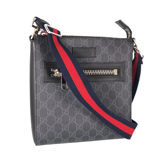 Gucci Twist Leather Canvas Shoulder Bag