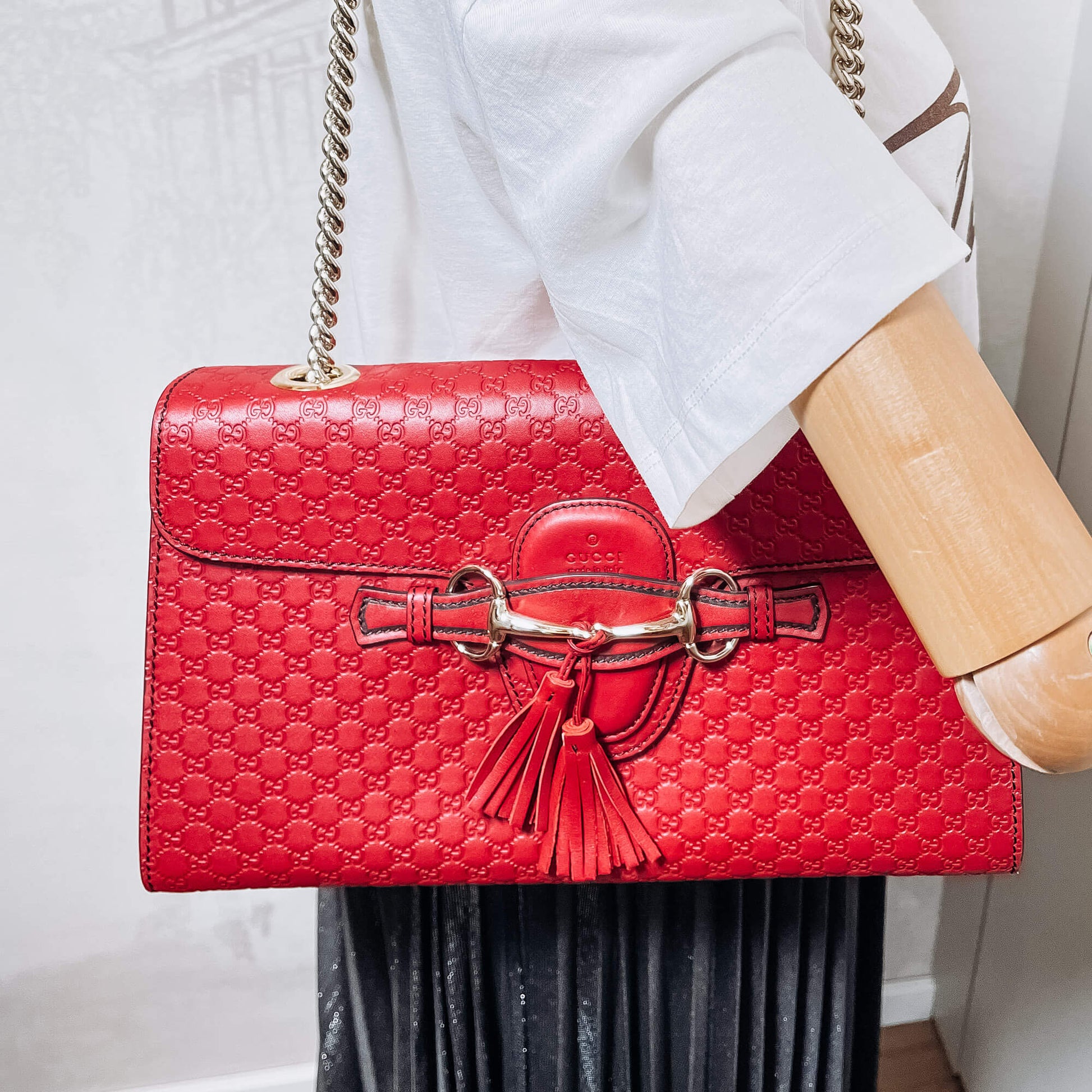 Gucci Guccissima Red Leather Handbag Style 2