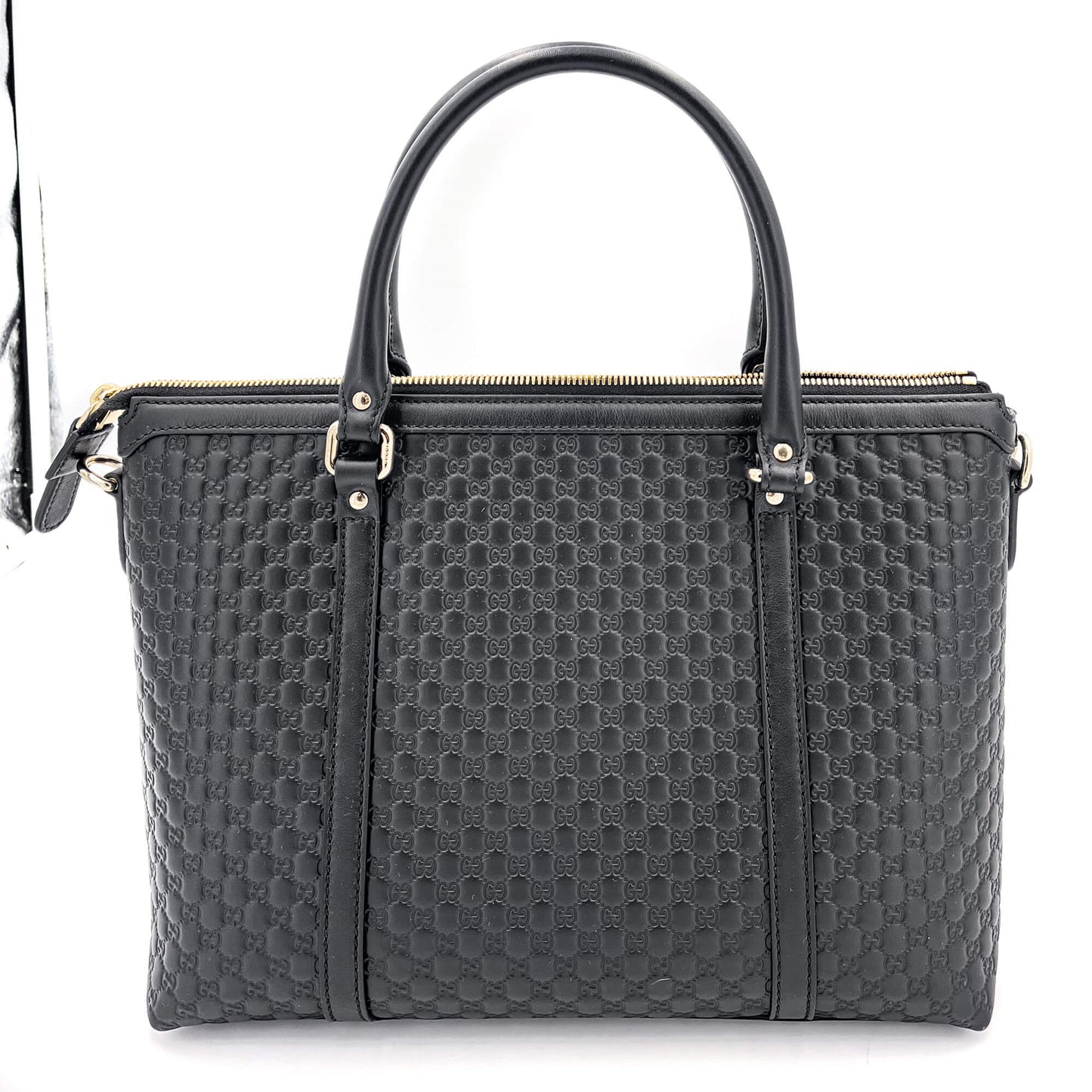 Gucci Guccissima Black Leather Tote Style 1